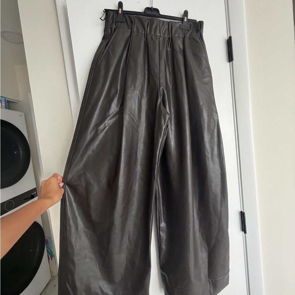 A.L.C. Black Leather-Style Trousers